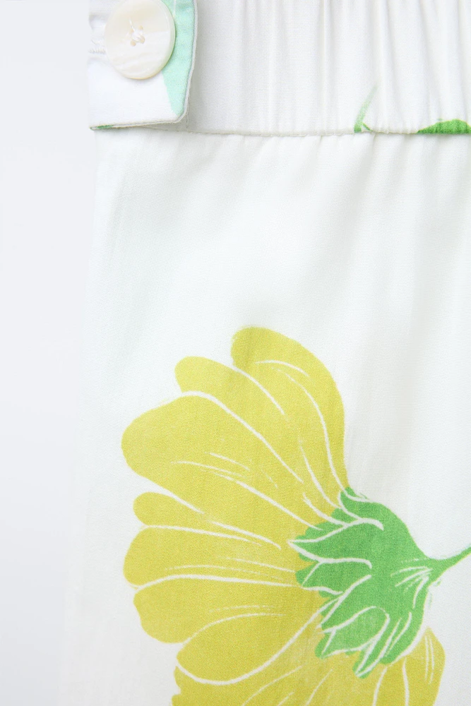 PANTALON DROIT IMPRIMÉ FLEURS