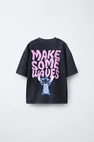 STITCH & ANGEL © DISNEY WASHED-EFFECT T-SHIRT