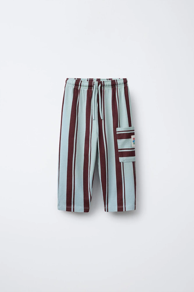 STRIPED CARGO PANTS
