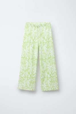 PLEATED PRINTED PANTS