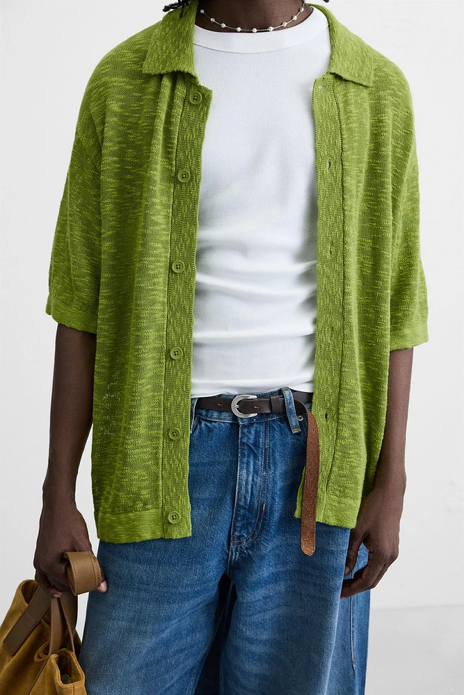 SLUB KNIT SHIRT