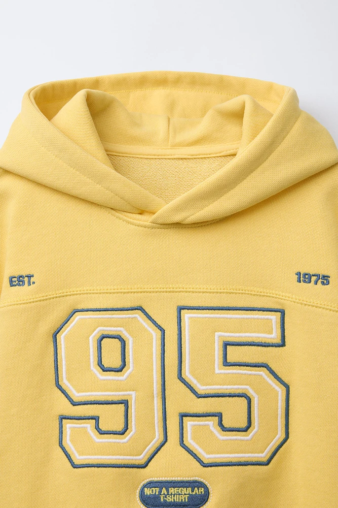 SHORT SLEEVE HOODED SWEATSHIRT