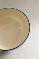 STONEWARE BOWL WITH RIM DETAIL