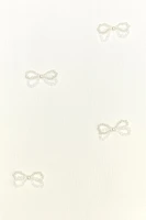RHINESTONE AND PEARL BOW T-SHIRT