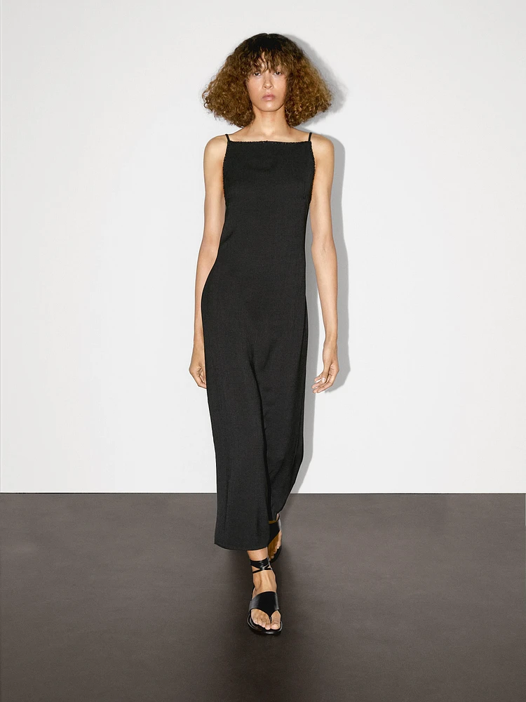 Long dress with rhinestone detail