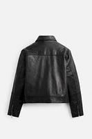 LEATHER BOXY FIT JACKET