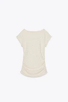 SIDE DRAPE T-SHIRT
