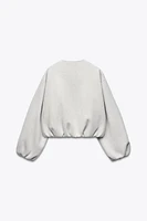 ELASTICATED TRIM SOFT BOMBER JACKET