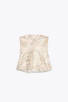 WRINKLED SATIN EFFECT BUSTIER TOP