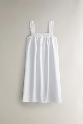 EMBROIDERED COTTON NIGHTGOWN