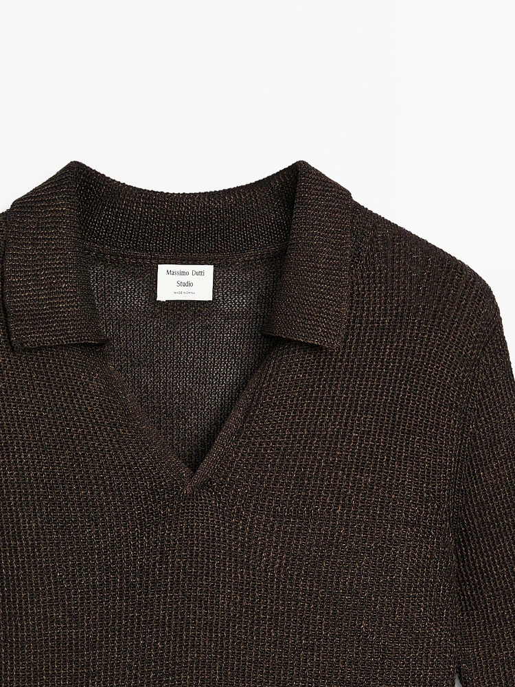 Polo en maille à manches courtes