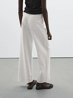 Jean wide leg taille haute avec découpes