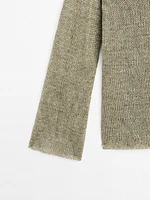 Pull à col en V lin - STUDIO