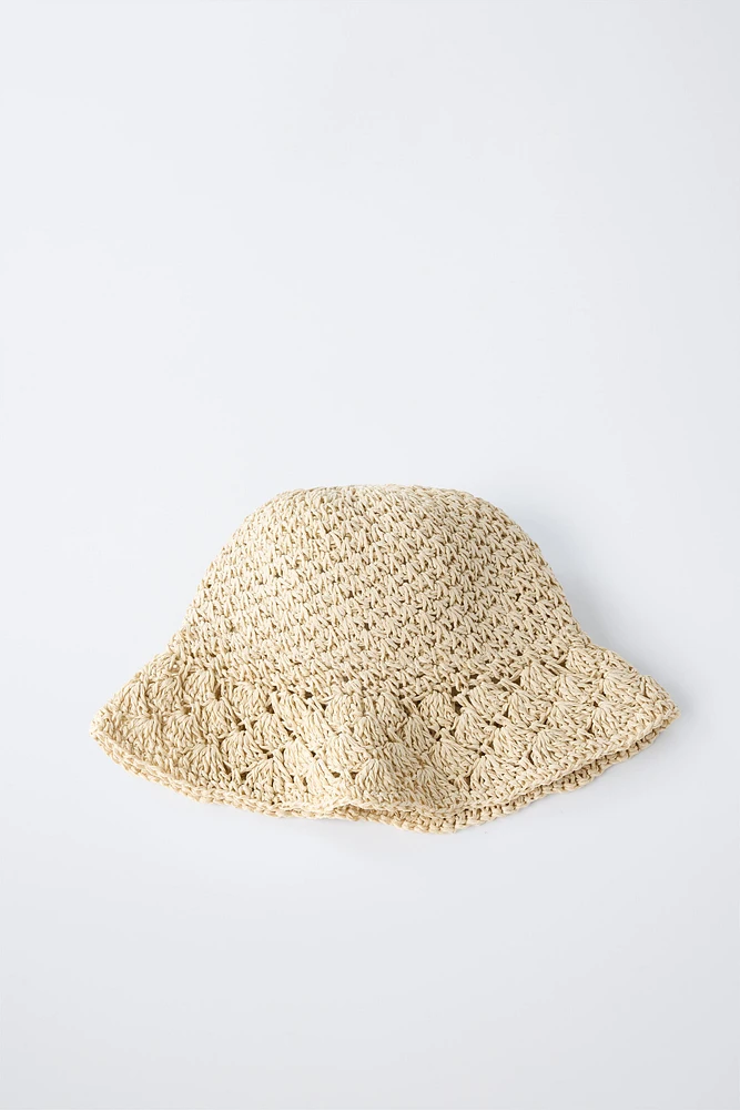 RAFFIA EFFECT HAT