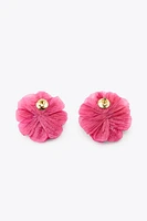 RAFFIA FLOWER EARRINGS