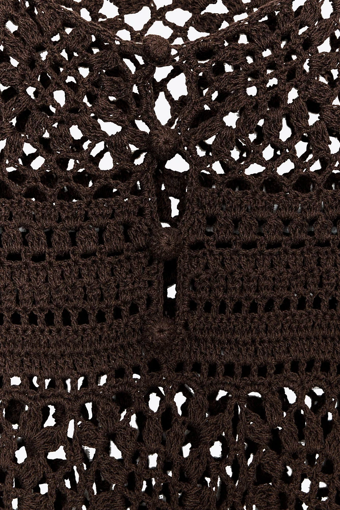 CROCHET KNIT MINI DRESS