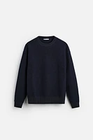 CROPPED FIT 100% WOOL SWEATER