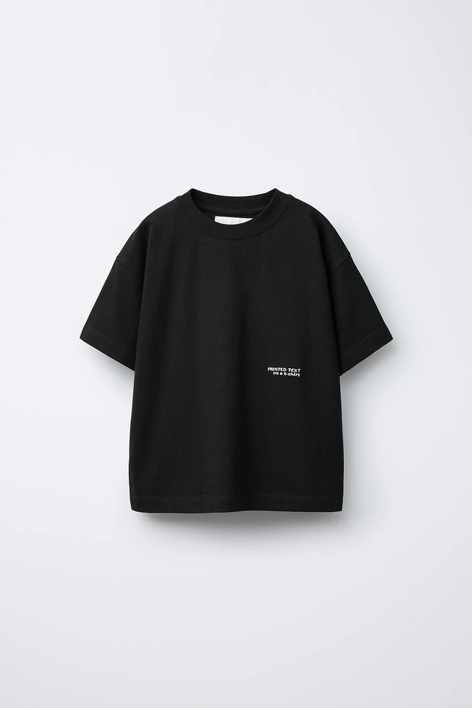 HEAVY WEIGHT EMBROIDERED TEXT T-SHIRT