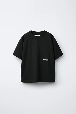 HEAVY WEIGHT EMBROIDERED TEXT T-SHIRT