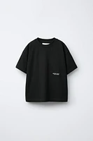 HEAVY WEIGHT EMBROIDERED TEXT T-SHIRT