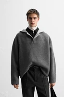 CONTRAST HOOD POUCH POCKET JACKET