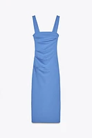 RUCHED MIDI DRESS