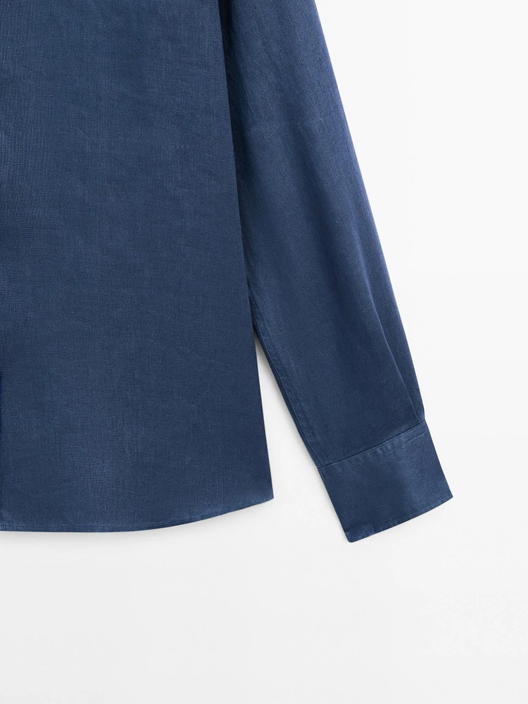 100% linen slim fit shirt