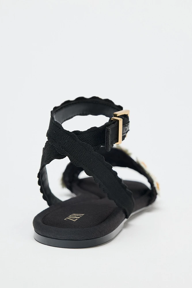 CROCHET FLORAL SANDALS