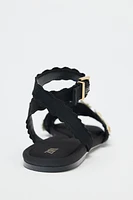CROCHET FLORAL SANDALS