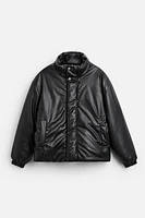 FAUX LEATHER PADDED JACKET