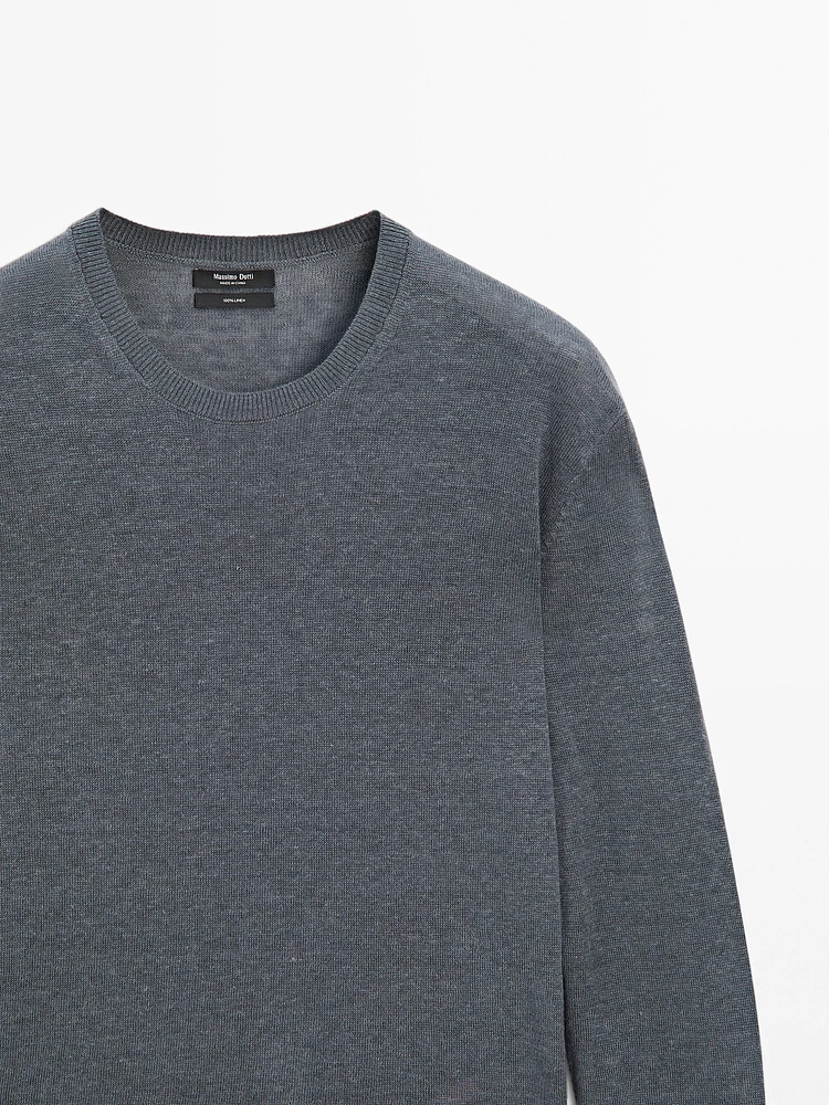 100% linen fine knit sweater