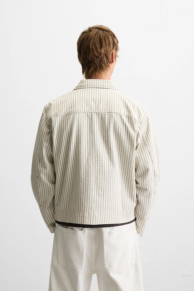 STRIPED POCKET OVERSHIRT