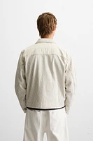 STRIPED POCKET OVERSHIRT
