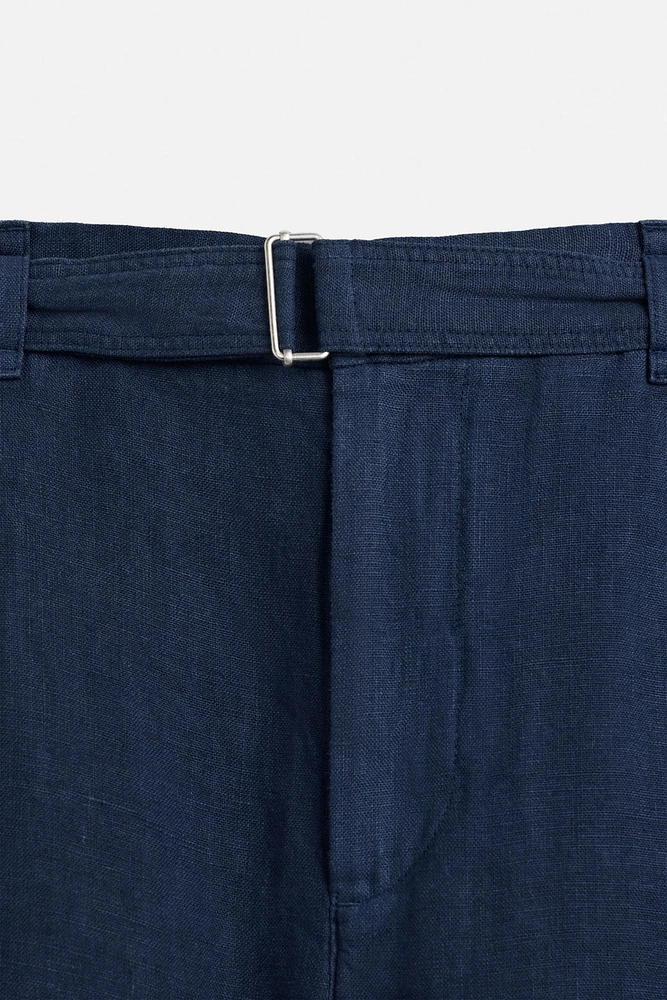 PANTALON 100 % LIN CEINTURE