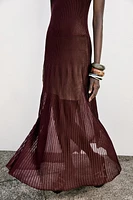 ROBE LONGUE EN MAILLE CÔTELÉE