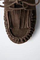 FRINGED SUEDE LOAFERS