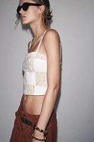 INTERLOCK PATCHWORK CROCHET TOP