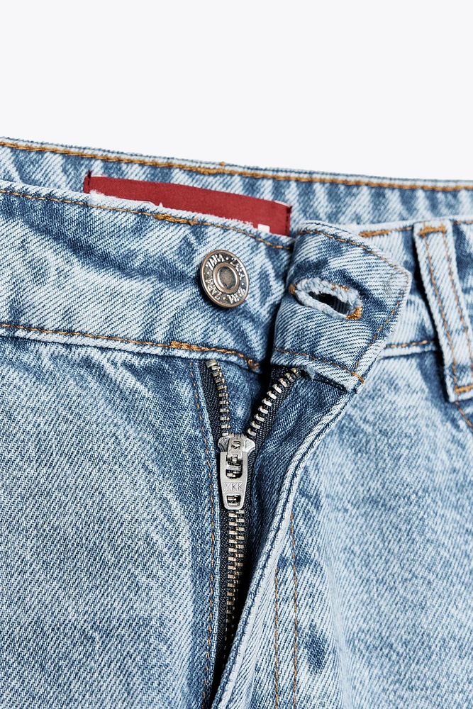 JEAN Z1975 SLIM FLARE TAILLE BASSE LONG LENGTH DÉCHIRÉ