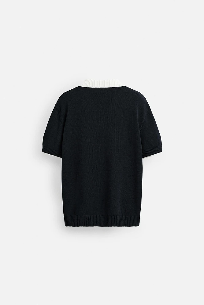 POLO EN MAILLE CONTRASTÉE