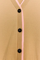 DOUBLE-LAYER TRIM KNIT CARDIGAN