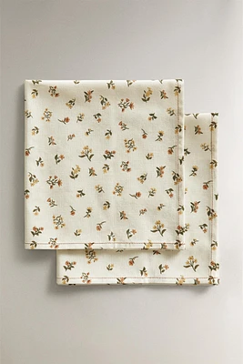 SERVIETTES DE TABLE FLEURS SAUVAGES (LOT DE 2)