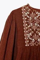 EMBROIDERED SHORT DRESS