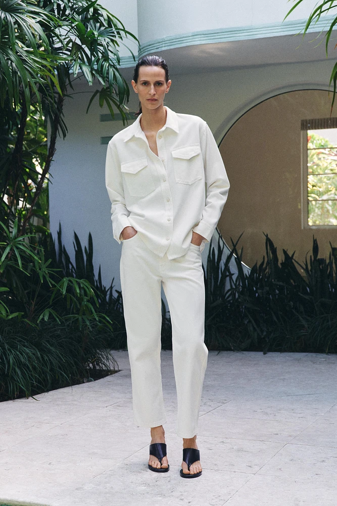 ZW COLLECTION STRAIGHT HIGH-WAIST CROPPED JEANS