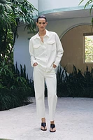 ZW COLLECTION STRAIGHT HIGH-WAIST CROPPED JEANS