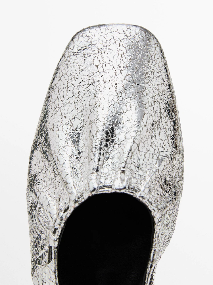 Metallic slingback ballet flats