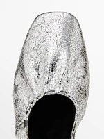 Metallic slingback ballet flats