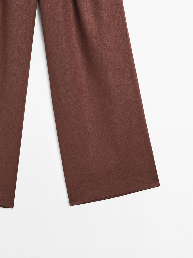 Pantalon large fluide 100 % lin