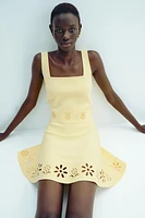 EMBROIDERED EYELET KNIT TOP