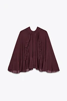 TIE-BACK RUFFLED CAPE