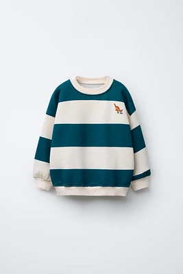 STRIPED SWEATSHIRT WITH EMBROIDERY